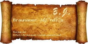 Braunauer Jónás névjegykártya